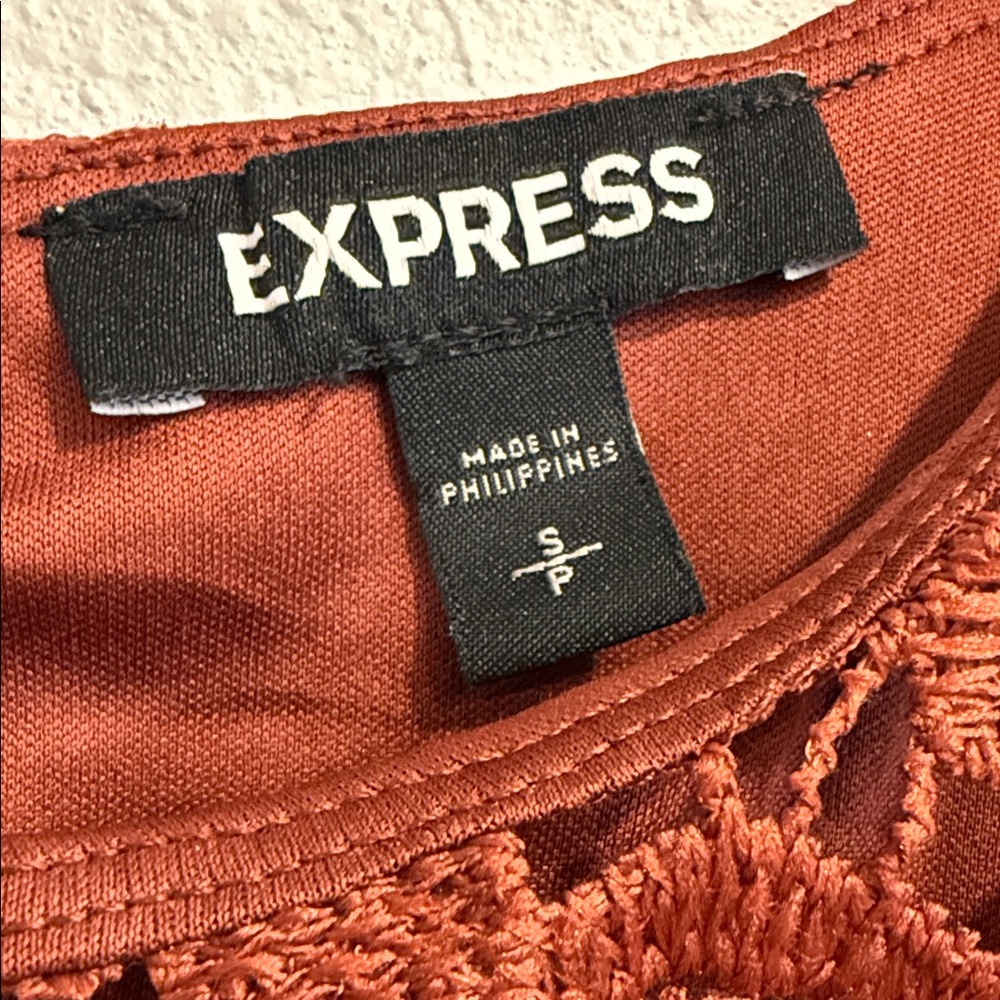 Express Rust Lace Blouse - Picture 2 of 3